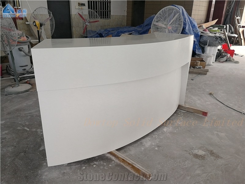 Solid Surface Countertop White Front Counter Table