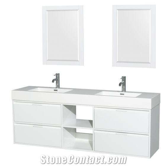 Solid Surface Double Basin Bathroom Sinks