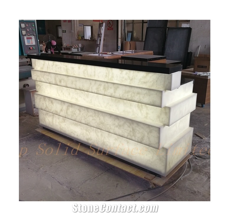 Solid Surface Led Reception Desk Counter