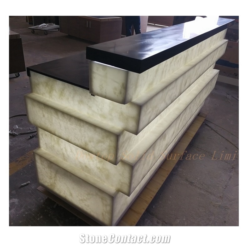 Solid Surface Led Reception Desk Counter