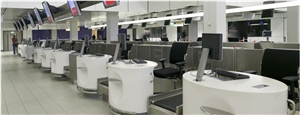 Solid Surface Top Airport Check in Counter Design