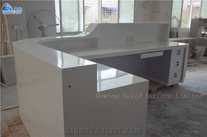 Solid Surface White Clinic Hospital Reception Desk