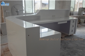 Solid Surface White Clinic Hospital Reception Desk