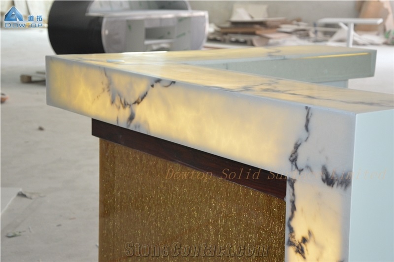 Translucent Artificial Marble Mini Bar Counter Top