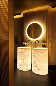 Translucent Marble Bathroom Wash Basin