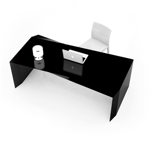 U Shape Glossy White Office Desk Table