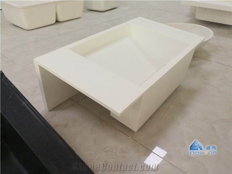 White Acrylic Solid Surface Sink