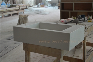 White Glossy Solid Surface Wash Basins