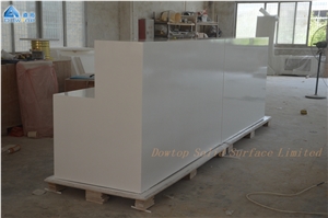 White Office Solid Surface Reception Desk