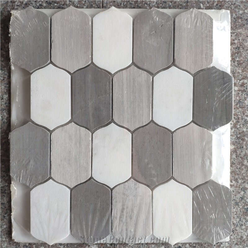 Cheap 3d Stone Tile Mosaic, Wood Marble Mosaic
