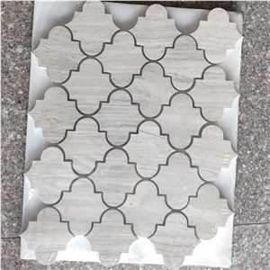 Marble Making Mosaic Tile, Fan Shape Carrara White