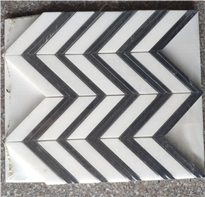 Top Grade Bedroom Pattern Herringbone White Mosaic