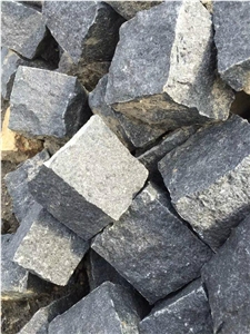 Black Basalt G684 Split Cobble Stones Cubes Setts