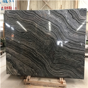 China Black Froest Wooden Gain Marble Slabs Tiles