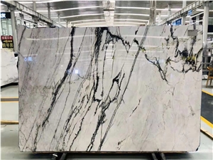 China Clivia White Marble Green Veins Slabs Tiles