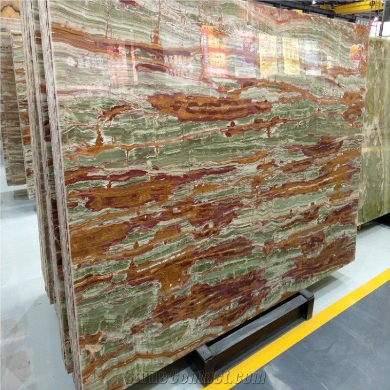 Pakistan Bamboo Green Onyx Slabs Tiles