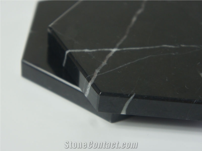 Black Marquina Marble Tray Plate