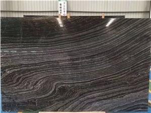 China Black Wooden Marble Slab
