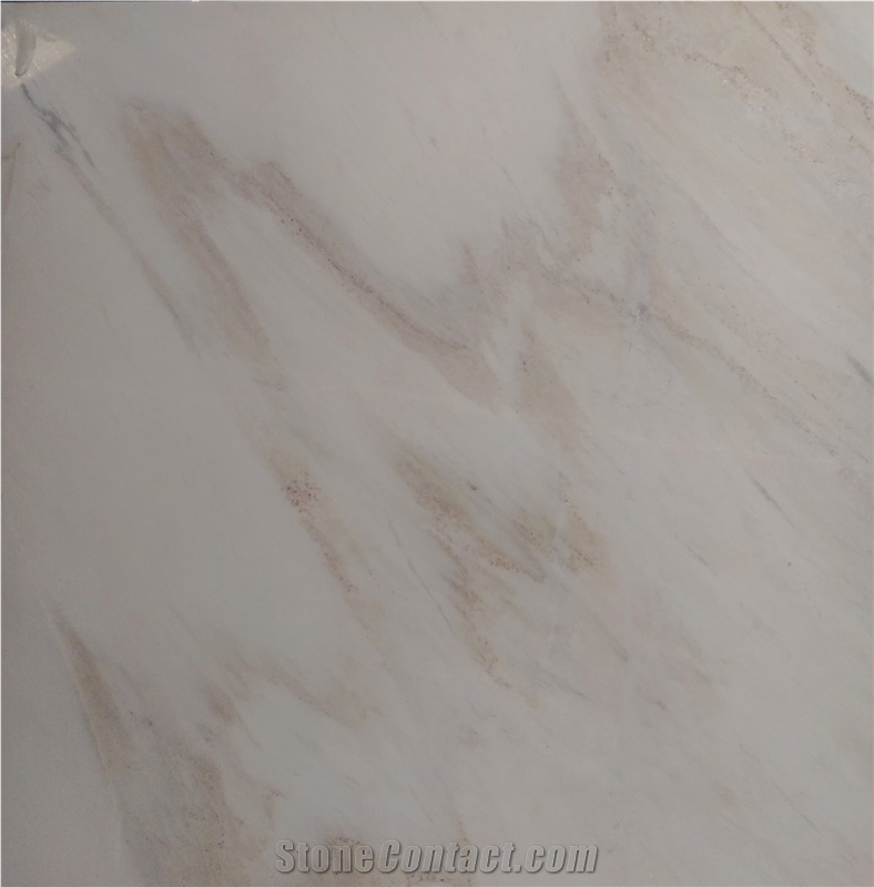 Marble Milky White Brown Vein Tiles/ Slabs