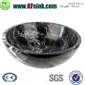 Zebra Black Marble Sink Bowl