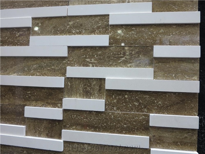 Ziczac Marble Stone Ledger Wall Panel