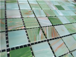 Beautiful Green Glass Mosaic Tile