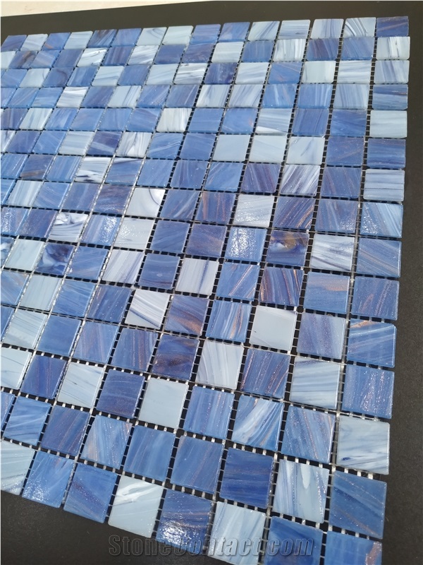 Blue Glass Mosaic Wall and Floor Tile