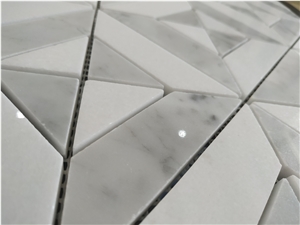 Carrara White Marble Mosaic Tile for Bathroom