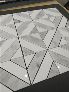 Carrara White Marble Mosaic Tile for Bathroom