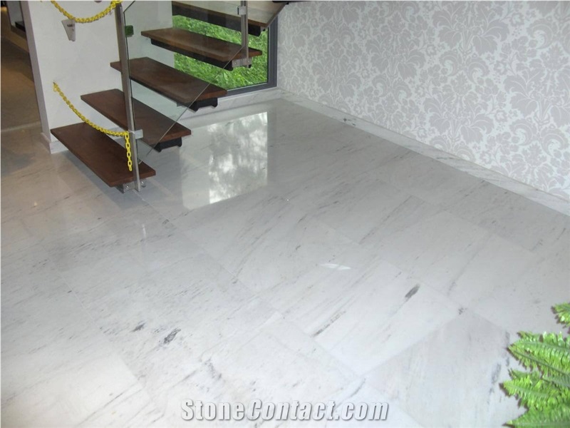 Polaris White Marble Tile Floor Pattern Interior