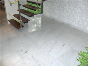 Polaris White Marble Tile Floor Pattern Interior