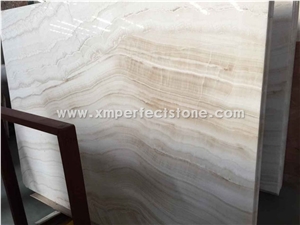White Onyx with Straight Veins Slab Tiles