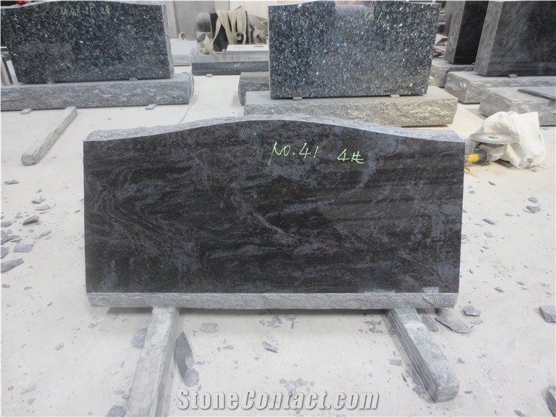 Bahama Blue Granite Headstone Slants Tombstone 01