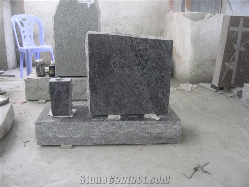 Bahama Blue Gravestone Upright Tombstone 04