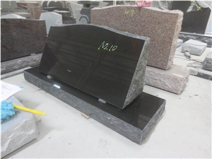 Black Granite Headstone Slants Monument 02