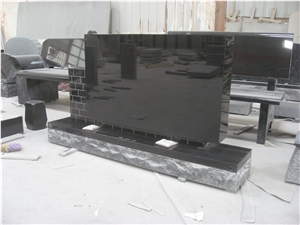 Black Granite Tombstone Design Upright Monument 34