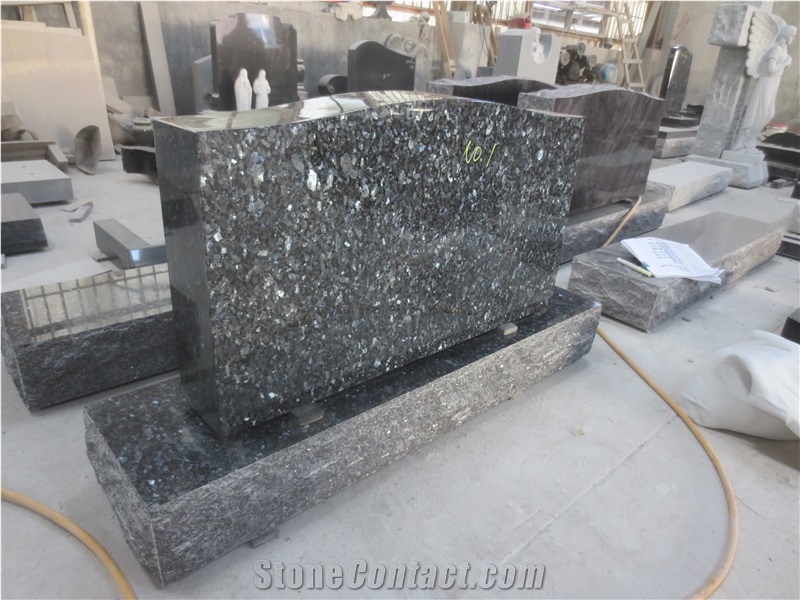 Blue Gravestone Monument Upright Headstone 04