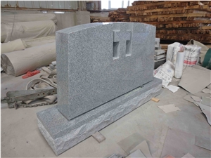 Grey Granite Cross Grave Upright Headstones 04