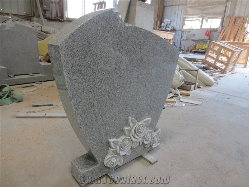 Grey Granite G633 Grave Upright Headstones 12