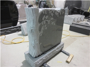Grey Granite Gravestone Upright Headstones 09