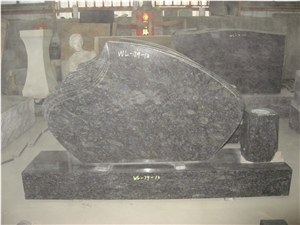 Ice Blue Granite Tombstone Upright Gravestone 05
