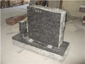 Ice Blue Monument with Vase Upright Gravestone 03