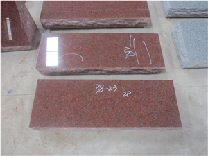 Imperial Red Granite Gravestone Flats Monument 01