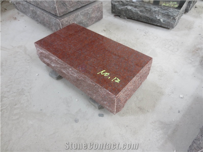 Imperial Red Granite Tombstone Bevel Gravestone 01