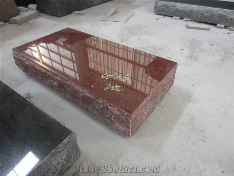 Imperial Red Granite Tombstone Bevel Gravestone 01