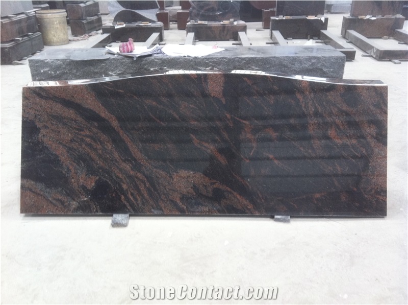 India Aurora Granite Cemetery Slants Tombstone 01