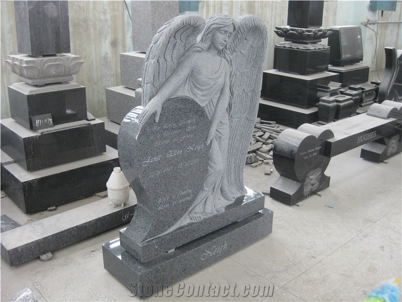 Padang Dark Impala Granite Angel Monument 05