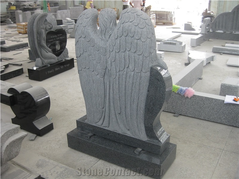 Padang Dark Impala Granite Angel Monument 05