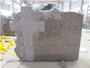 Shandong Red Headstone Upright Gravestone 01