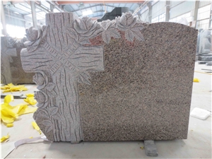 Shandong Red Headstone Upright Gravestone 01
